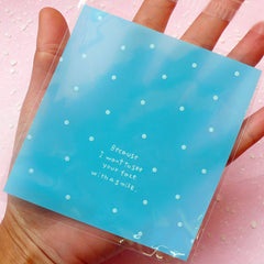 Blue Polka Dot Gift Bags (20 pcs) Kawaii Self Adhesive Resealable Plastic Bags Gift Wrapping Bag Packaging Cookie Bag (9.7cm x 10.4cm) GB055