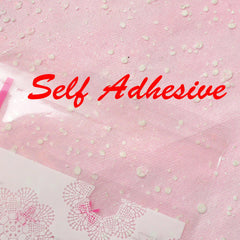 Ribbon and Doily Gift Bags (20 pcs / Pink & White ) Self Adhesive Resealable Bags Handmade Gift Packaging Cookie Bags (9.9cm x 11.2cm) GB064