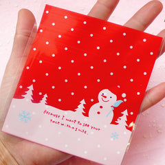 Snowman Gift Bags (20 pcs) Self Adhesive Resealable Plastic Bags Handmade Gift Kawaii Wrapping Bags Packaging (10cm x 11cm) GB037