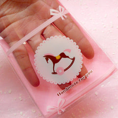 Rocking Horse Gift Bags (20 pcs / Pink) Kawaii Self Adhesive Resealable Bags Handmade Gift Packaging Cookie Bags (9.9cm x 11.1cm) GB054