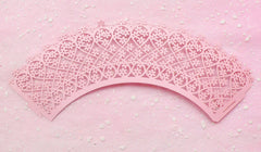 Cupcake Wrappers - Light Pink Flower - Laser Cut Pink Cupcake Wrapper - Cake Deco / Cupcake Decoration / Packaging (6pcs) CUP14