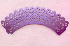 Cupcake Wrappers - Purple Lace - Laser Cut Purple Cupcake Wrapper - Cake Deco / Cupcake Decoration / Packaging (6pcs) CUP16