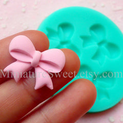 Flexible Mold Silicone Mold (Ribbon Mold 3pcs) Kawaii Gumpaste Fondant Cupcake Topper Chocolate Mold Resin Clay Jewelry Scrapbooking MD022