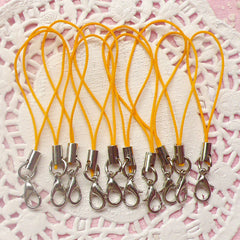 CLEARANCE Cell Phone Lanyard / Cellphone Strap w/ Lobster Clasps / Parrot Clasp / Trigger Hook (10pcs / Light Orange) Phone Charm Kawaii Decoden PS021