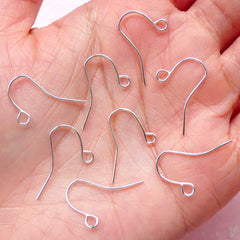 French Earring Hooks / Ear Wires / Hook Earrings / Earwire Blanks (Silver / 20 pcs / 10 Pairs) DIY Earring Accessories Jewelry Findings F116