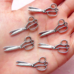 CLEARANCE Scissors Charms (6pcs) (30mm x 13mm / Tibetan Silver) Metal Findings Sewing Pendant Bracelet Earrings Zipper Pulls Keychain Bookmark CHM562