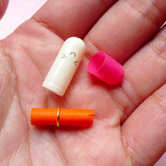 Letter Pill Cabochons / Happy Smile Pill Capsule with Blank Note Paper (10pcs / 21mm / Mint Green) Wish Message Kawaii Stationery CAB584