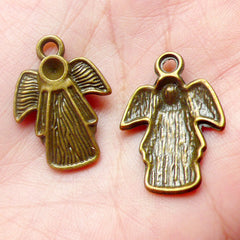 Angel Charm (5pcs) (18mm x 25mm / Antique Bronze) Christmas Charms Pendant DIY Bracelet Earrings Zipper Pulls Bookmark Keychains CHM573