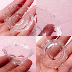 Miniature Bowl Charms (42mm / 4 pcs / Transparent) DIY Kawaii Dollhouse Sweets Mini Ice Cream Sundae Icecream Parfait Charms Making MC29