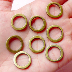 Ring Connector Round Charms Circle Beads (8pcs) (15mm x 16mm / Antique Bronze) Metal Findings DIY Pendant Bracelet Link Earrings CHM603