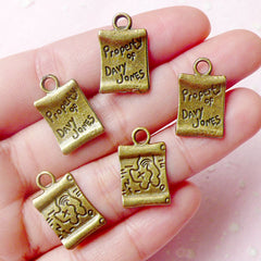 CLEARANCE Treasure Map Charms Pirate Map Charms (5pcs) (11mm x 19mm / Antique Bronze / 2 Sided) Scrapbooking Earrings Bracelet Zipper Pulls CHM602