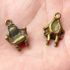 Antique Sofa Charms Chair Charms (7pcs) (13mm x 20mm / Antique Bronze) Metal Finding Pendant Bracelet Zipper Pulls Earrings Keychains CHM610