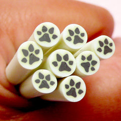 Paw (White) Polymer Clay Cane Animal Fimo Cane Fake Miniature Sweets Decoration Nail Art Nail Deco Scrapbooking CAN055