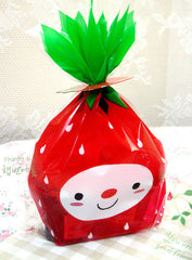 Kawaii Strawberry Gift Bags (20 pcs) Plastic Gift Wrapping Bags Product Packaging Cookie Bags (11.9cm x 19cm) GB075