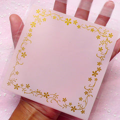 Clear Gift Bags w/ Golden Decorative Border (20 pcs / Pink) Self Adhesive Resealable Plastic Bags (11.9cm x 12.1cm) GB073