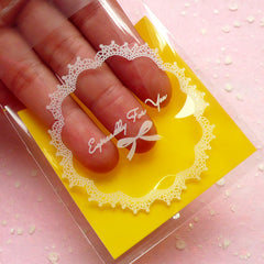 Especially For You Gift Bags w/ Doily & Ribbon Pattern (20 pcs / Yellow) Self Adhesive Resealable Clear Plastic Bags (6.9cm x 7cm) GB100