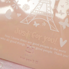Paris Tower Gift Bags (20 pcs / Salmon Pink) Kawaii Clear Plastic Bags Gift Wrapping Bags Packaging Candy Cookie Bags (11.8cm x 20cm) GB088