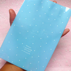Blue Polka Dot Clear Gift Bags (20 pcs) Kawaii Transparent  Plastic Bags Gift Wrapping Bag Packaging Cookie Bag (11.9cm x 18cm) GB095