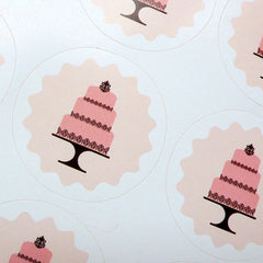 Wedding Cake Stickers Set (12pcs / Round) Seal Sticker Wedding Gift Scrapbooking Packaging Party Gift Wrap Diary Collage Home Deco S141