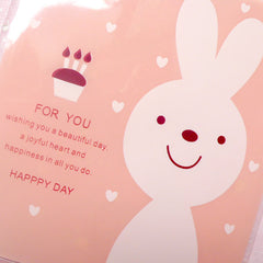 CLEARANCE Kawaii Rabbit Bunny Gift Bags (20 pcs / Baby Pink) Self Adhesive Resealable Clear Plastic Bag Gift Wrapping Packaging (9.9cm x 10.9cm) GB107