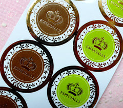 Especially For You Clear Stickers (Round) (2 Sets / 16pcs) Transparent Seal Sticker Packaging Party Gift Wrap Diary Collage Home Decor S152