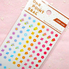 Mini Flower Seal Stickers (1 Sheet) Kawaii Scrapbooking Party Decor Diary Deco Collage Home Decor Card Making Nail Art Nail Sticker S165