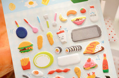 CLEARANCE Kawaii Puffy Sticker Set (1 Sheet / Lunch Box) by Yoofun - Japanese Sushi Chinese Dim Sum Scrapbooking Gift Wrap Diary Deco Collage S169