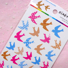 Sparrow Seal Sticker (1 Sheet) Kawaii Bird Scrapbooking Party Decor Diary Deco Collage Home Decor Card Making Product Gift Packaging S176