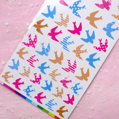 Sparrow Seal Sticker (1 Sheet) Kawaii Bird Scrapbooking Party Decor Diary Deco Collage Home Decor Card Making Product Gift Packaging S176