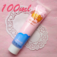 Sillicone Cream Clay / Fake Strawberry Frosting / Icing (Pink / 100ml + 4 Piping Tips) Whipped Cream Phone Case Deco Kawaii Decoden CLAY08