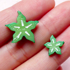 Dollhouse Star Fruit Slice Cabochons / Miniature Carambola Cabochon (2pcs / 10mm & 16mm) Kawaii Decoden Pieces Stud Earrings Making FCAB222