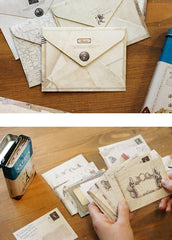 Mini Envelopes (12pcs / 7.3cm x 9.5cm / 2.92" x 3.8") Vintage Design Triangle Flap Envelopes Party Invitations Card DIY Card Packaging S187