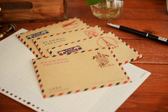 Kraft Paper Envelopes (10pcs / Praha) (11cm x 16.2cm / 4.4" x 6.48") Vintage Czech Republic Triangle Flap Party Invitations Card S226
