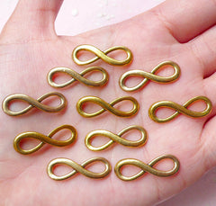 Infinity Charms / Connector (Antique Gold / 10pcs) (24mm x 8mm) Findings Pendant Bracelet Earrings Zipper Pulls Bookmarks Key Chains CHM621