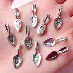 Pendant Bails (Tear Drop / Tibetan Silver / 10pcs) (7mm x 21mm) Metal Findings DIY Pendant Bracelet Earrings Zipper Pulls Bookmarks CHM654
