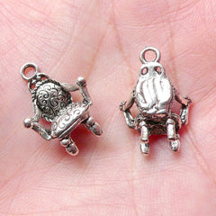 3D Antique Chair Charms (6pcs) (14mm x 20mm / Tibetan Silver) Dollhouse Metal Finding Pendant Bracelet Zipper Pulls Bookmark Keychain CHM659