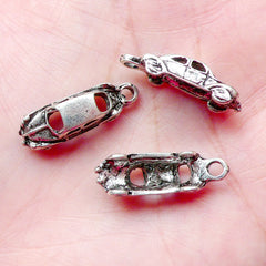 Toy Car Charms (8pcs) (22mm x 7mm / Tibetan Silver) Metal Findings Pendant Bracelet Earrings Zipper Pulls Bookmark Keychains CHM667