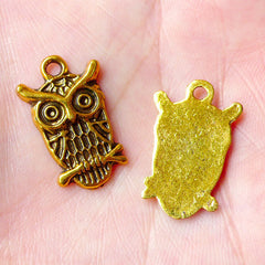 CLEARANCE Owl Charms (5pcs) (14mm x 22mm / Antique Gold) Bird Charms Metal Findings Pendant Bracelet Earrings Bookmark Zipper Pulls Keychain CHM768