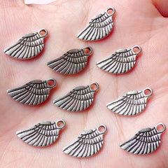 CLEARANCE Angel Wing Charms (10pcs) (16mm x 8mm / Tibetan Silver) Metal Findings Pendant Bracelet Earrings Bookmark Zipper Pulls Keychain CHM783