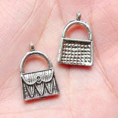 CLEARANCE Handbag Charms Purse Charms (8pcs) (11mm x 18mm / Tibetan Silver) Metal Pendant Bracelet Earrings Bookmark Zipper Pulls Keychains CHM793