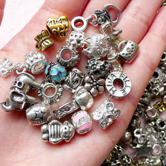 Metal Beads (10pcs by Random) Metal Findings Spacer Slider DIY Pendant Bracelet Earrings Jewelry Making CHM803