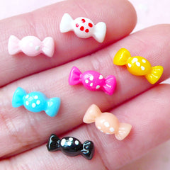 Miniature Taffy Candy (5pcs BY RANDOM) Kawaii Dollhouse Candy Miniature Sweets Stud Earrings Fake Cupcake Topper Nail Art Decoration NAC154