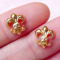 Tiny Fleur De Lis Cabochon (2pcs) (8mm x 9mm) Earrings Making Nail Art Nail Decoration Scrapbooking NAC165