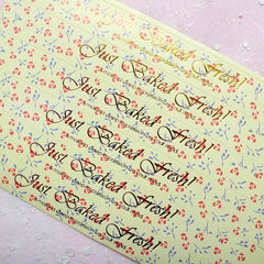 Homemade Bread Cookie Bakery Sticker / Gold Foil Print "Just Baked Fresh" Sticker (12pcs) Seal Sticker Handmade Gift Wrap Packaging S206