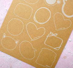 Kraft Paper Message Sticker (28pcs) Party Favor Seal Sticker Gift Decoration Gift Wrap Cute Customize Label Kawaii Animal Sweets Heart S220