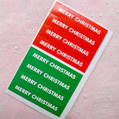 CLEARANCE Merry Christmas Seals (24pcs / Green & Red) Christmas Favor Sticker Gift Wrap Label Product Packaging Christmas Party Favor Decoration S223