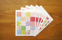 CLEARANCE Korean Deco Sticker / My Memory Sticker by Dailylike (6 Sheets) Floral Polka Dot Raindrop Strips Masking Sticker Kawaii Scrapbooking S229