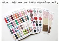 CLEARANCE Deco Vintage Sticker by Comma-B / Korean Masking Sticker (6 Sheets) Scrapbooking Kawaii Diary Decoration Collage Card Making Home Decor S233
