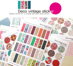 CLEARANCE Deco Vintage Sticker by Comma-B / Korean Masking Sticker (6 Sheets) Scrapbooking Kawaii Diary Decoration Collage Card Making Home Decor S233