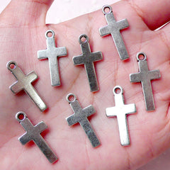 Religious Charm Larin Cross Charms (8pcs / 13mm x 25mm / Tibetan Silver) Catholic Christian Jewellery Bible Bookmark Christmas Charm CHM830